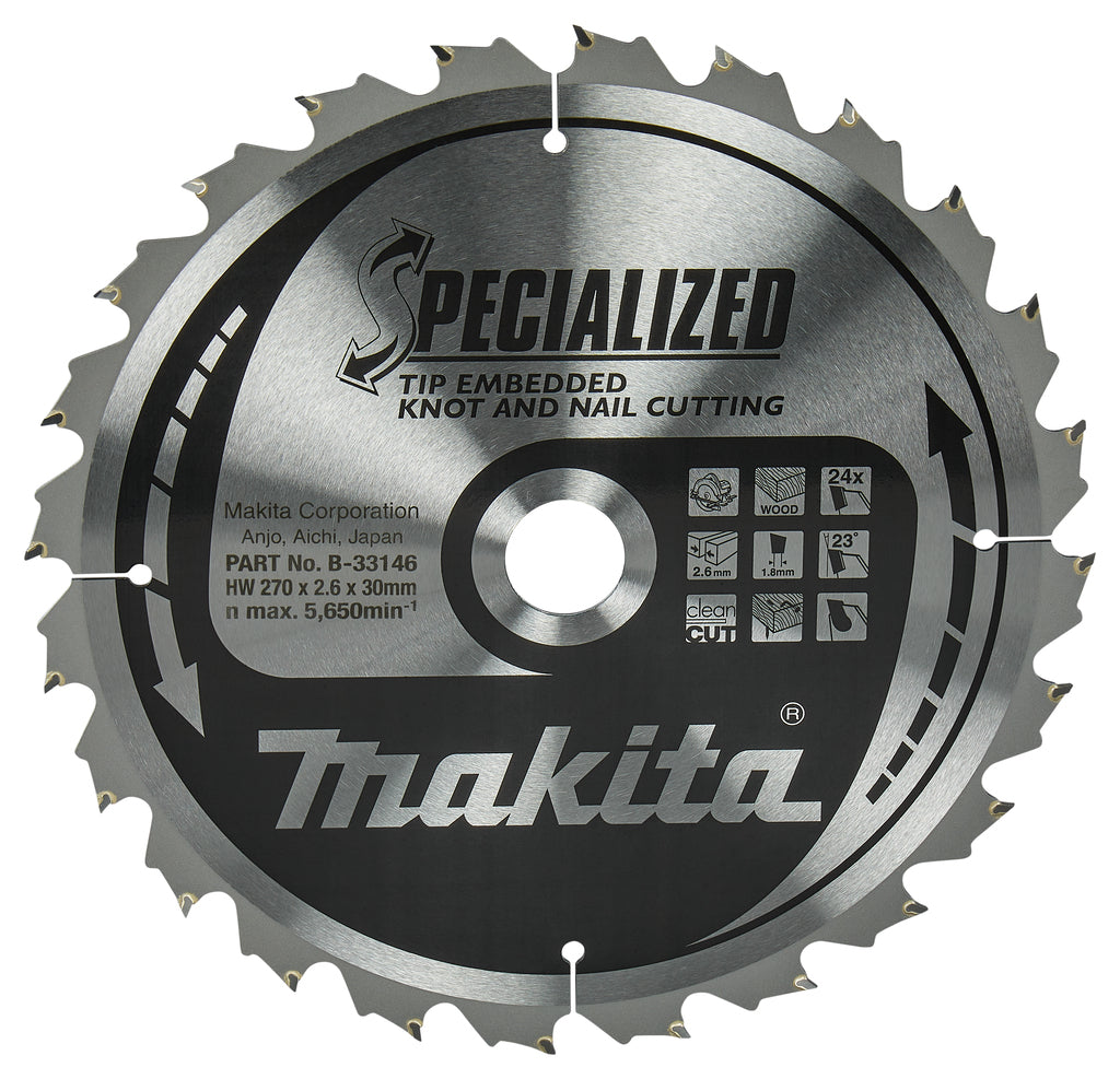 Accessoires Makita lame de scie circulaire | bois | pointe 270x30x2.6 24t 23g - b-33146