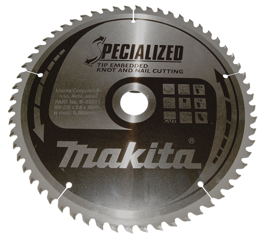 Accessoires Makita lame de scie circulaire bois | clou à noeud - b-33211