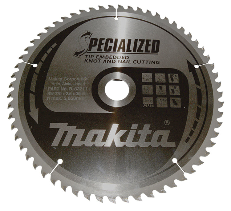 Accessoires Makita lame de scie circulaire bois | clou à noeud - b-33211