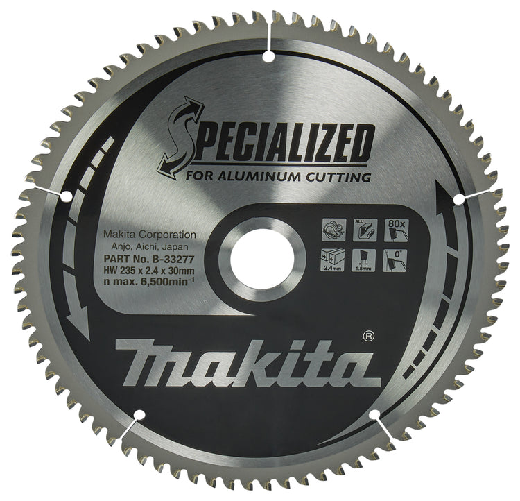 Accessoires Makita lame de scie circulaire | aluminium | 235x30x2.4 80t 0g - b-33277