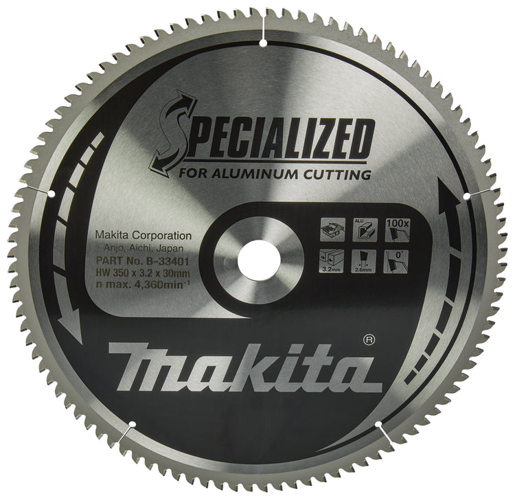 Accessoires Makita lame de scie à table | aluminium | 350x3,2 108t - b-33401