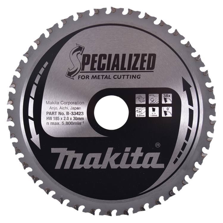 Lame de scie Makita avec. 185x30x2.0 38t 0g - b-33423
