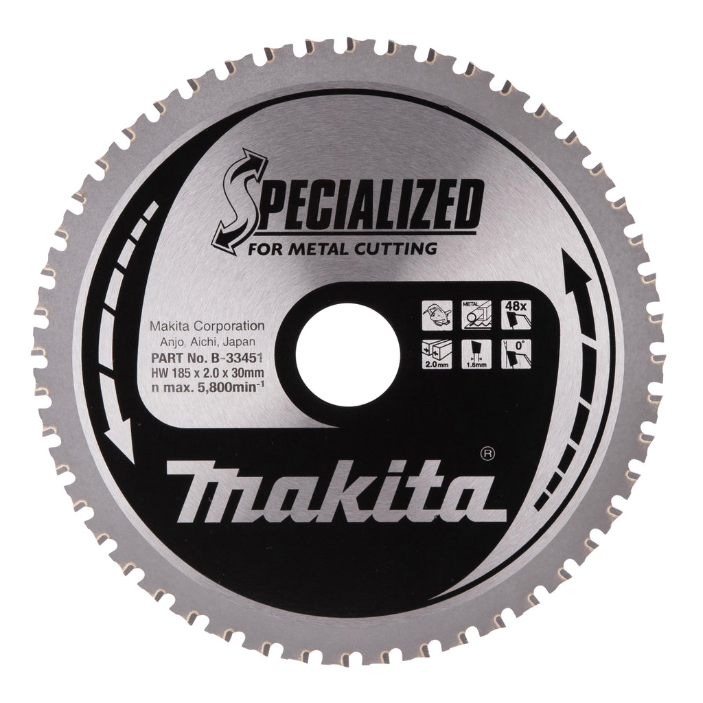 Accessoires Makita lame de scie circulaire | acier | 185x30x2.0 48t 0g - b-33451