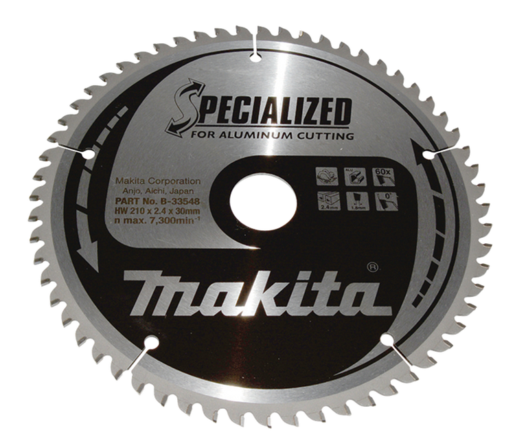 Lame de scie Makita | aluminium | 210x30x2,4 | 60 tonnes | 0 degrés - b-33548