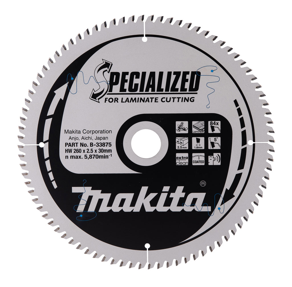Accessoires Makita lame de scie à tronçonner stratifié 260x30x2,5 84t5g - b-33875