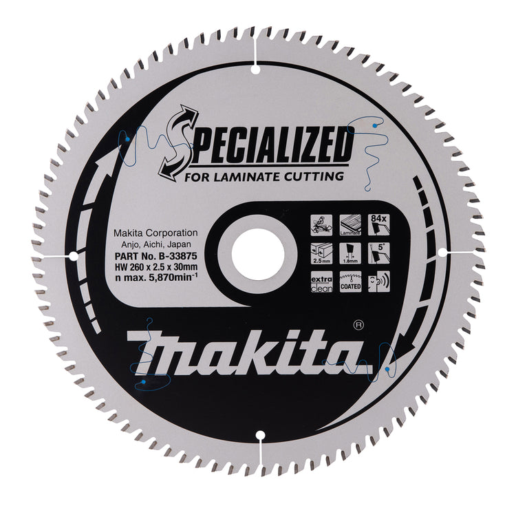Accessoires Makita lame de scie à tronçonner stratifié 260x30x2,5 84t5g - b-33875