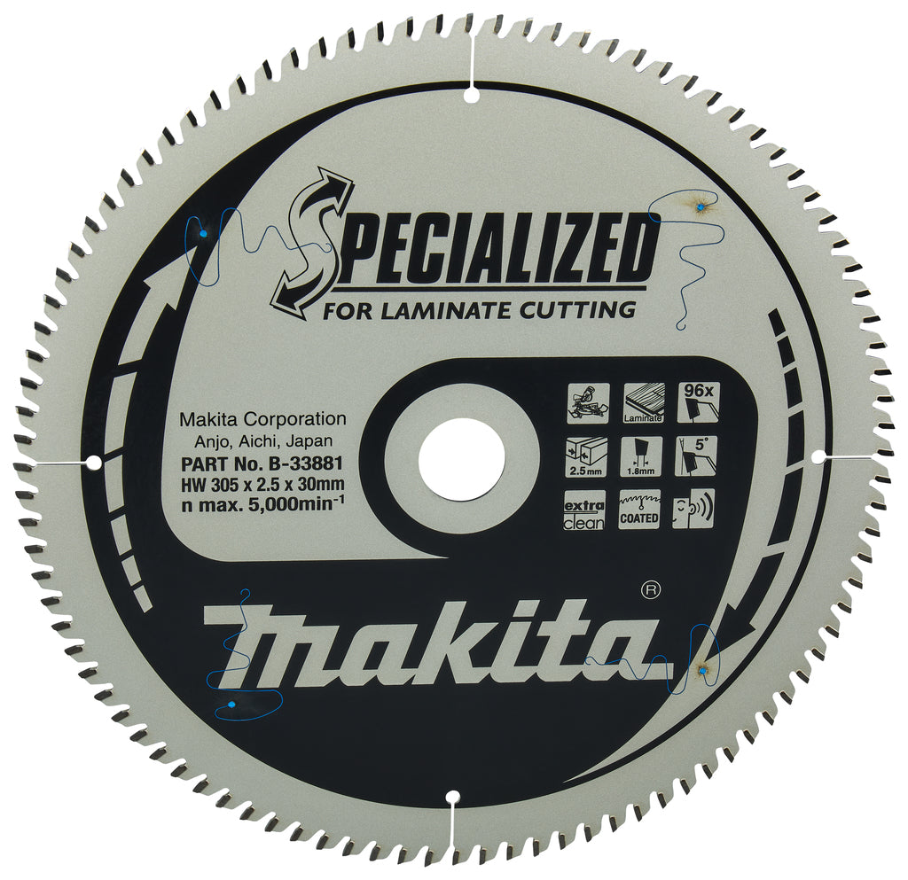 Accessoires Makita lame de scie à tronçonner | stratifié | 305x30x2.5 96t5g - b-33881