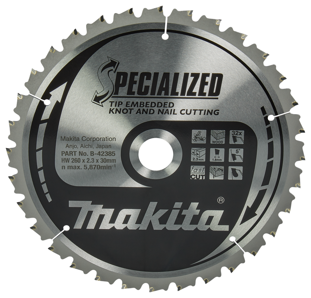 Makita pointe de lame de scie 260x30x2,3 32t 5g - b-42385