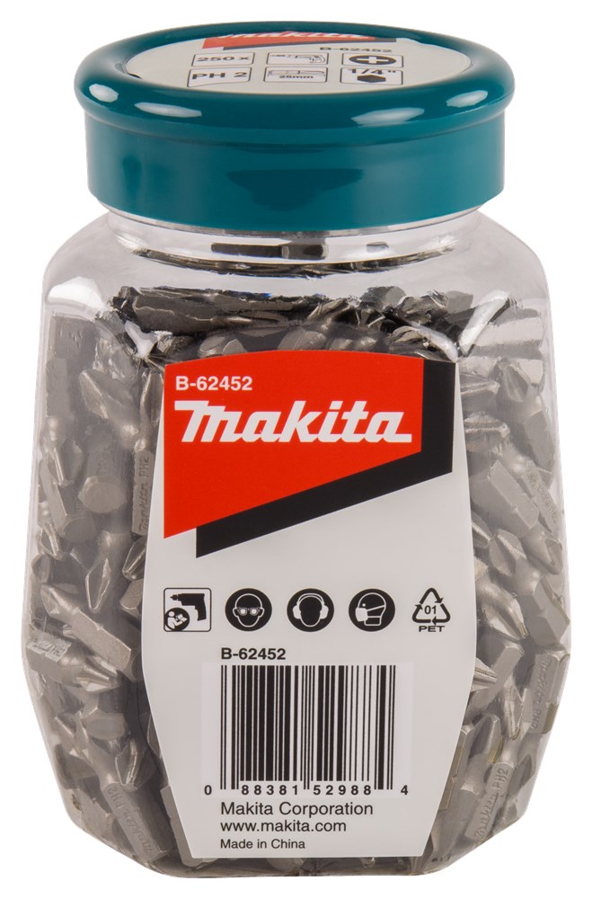 Makita accessoires embout à vis ph2x25mm pot 250pcs - b-62452 - b-62452