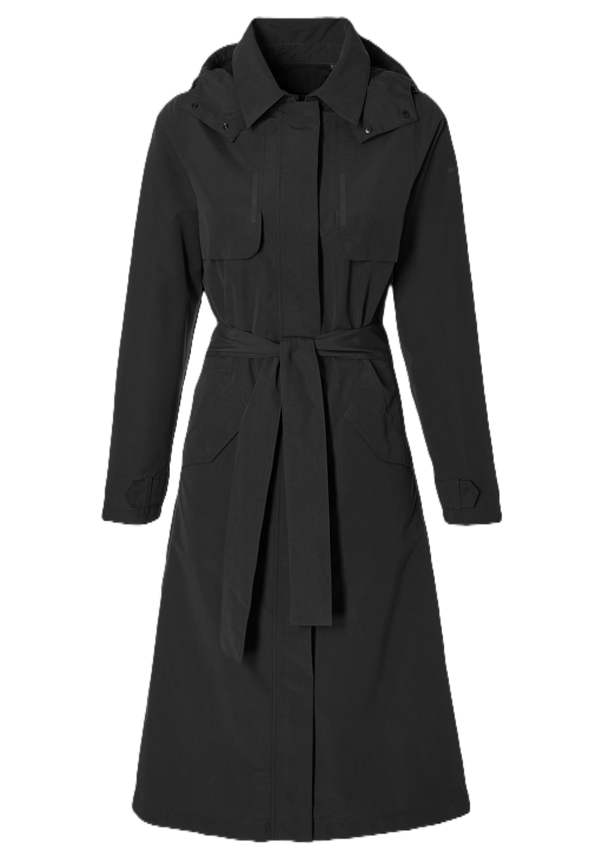 Basil trench-coat mosse dames noir de jais l