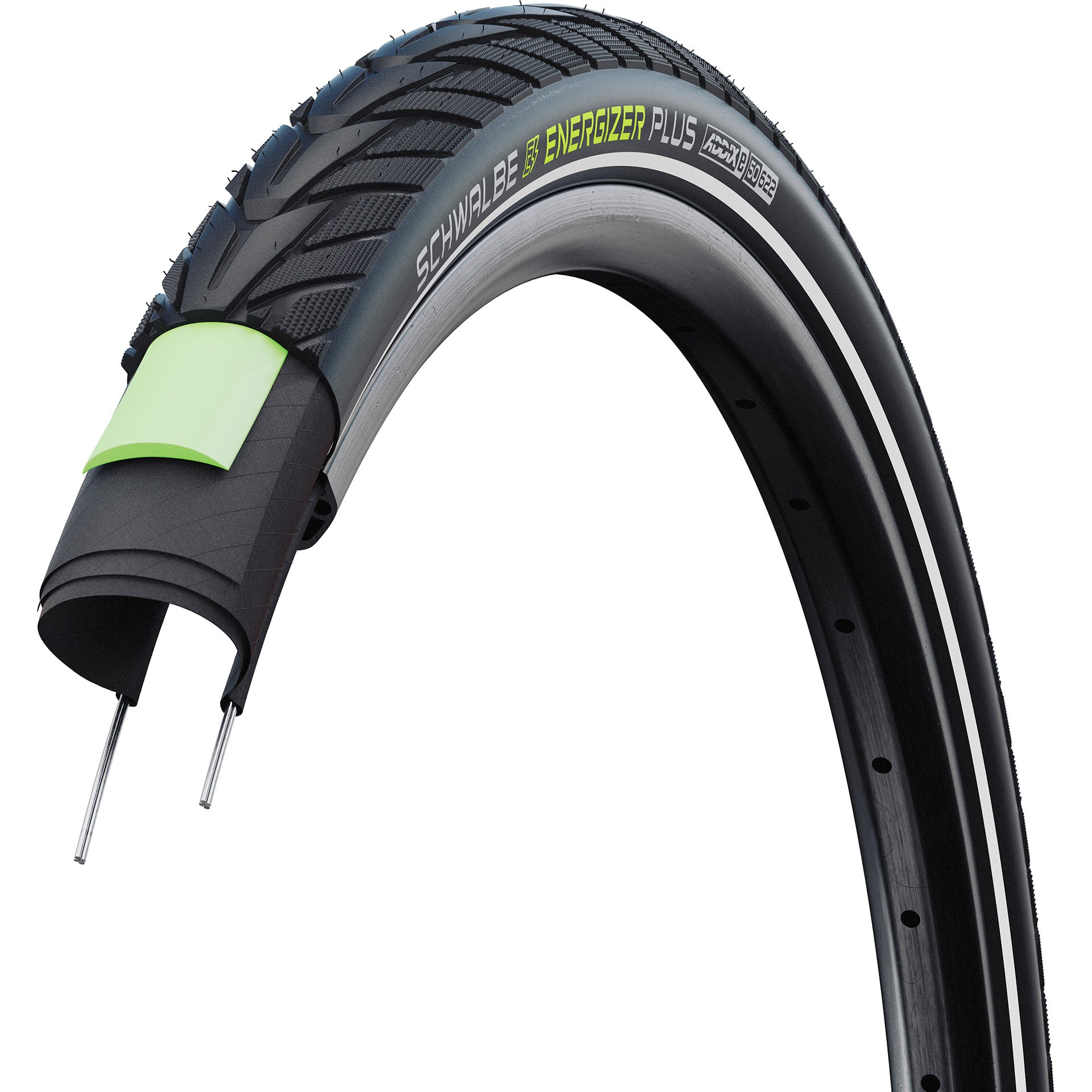 Schwalbe Energizer plus 50-622 28x2.00 Brun Brown Reflection HS492 (étiquette)