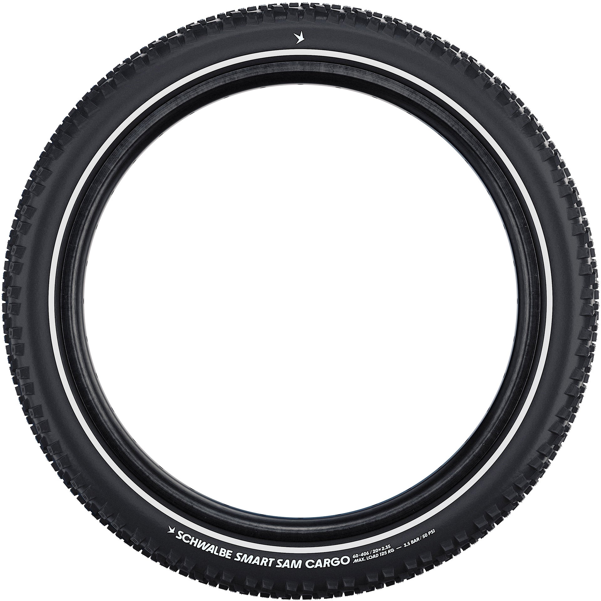 Schwalbe smart sam cargo - filaire - addix e - super défense - 20x2,35 - noir + reflex