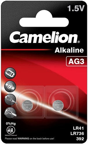 Camelion Battery LR41 LR7366 392 AG3 Carte A 2 pièces
