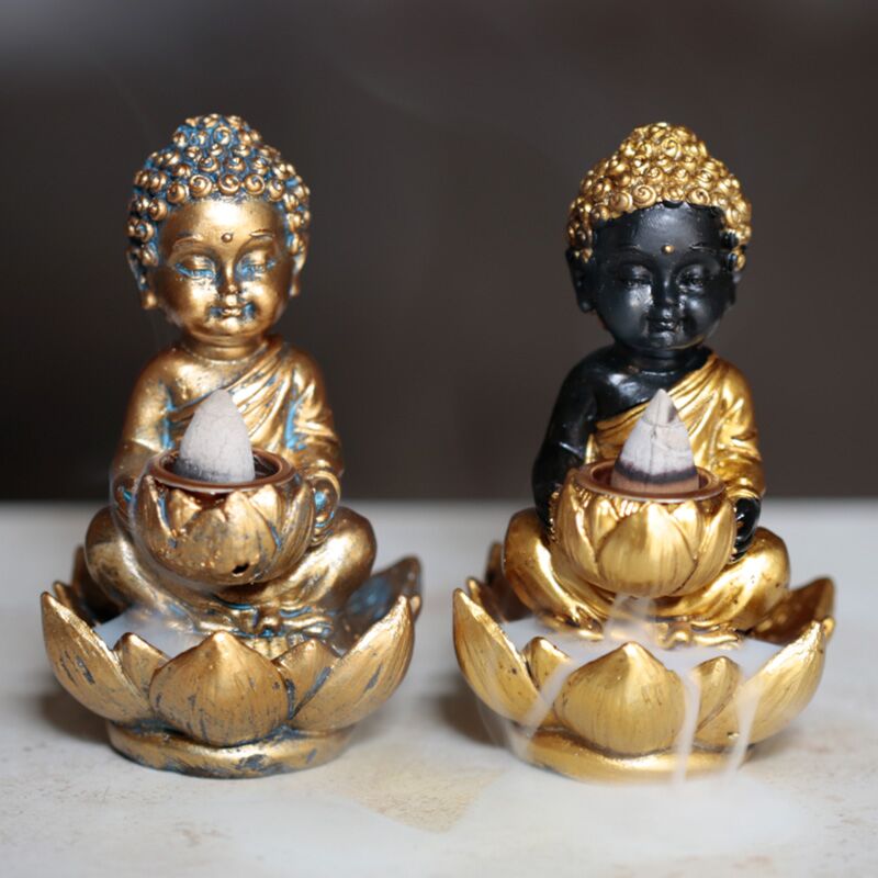 Bouddha et porte-encens de reflux de Lotusl