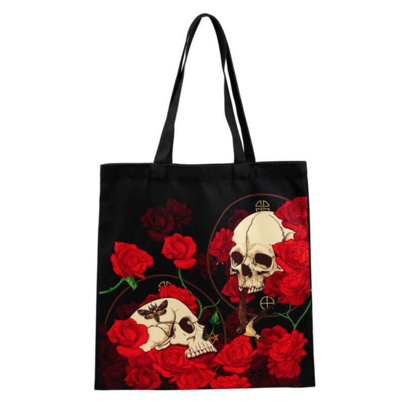 Sac à provisage à épaules de roses crânes