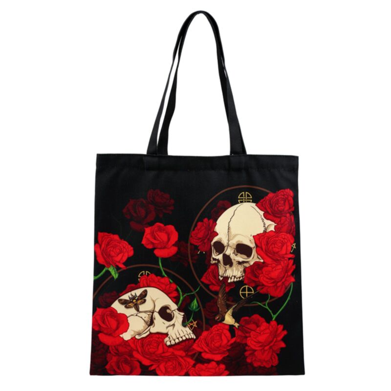 Sac à provisage à épaules de roses crânes