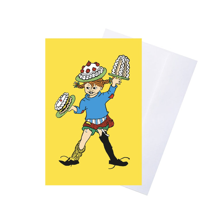 Barbo Toys Carte de voeux Pippi avec enveloppe - jaune (8615)
