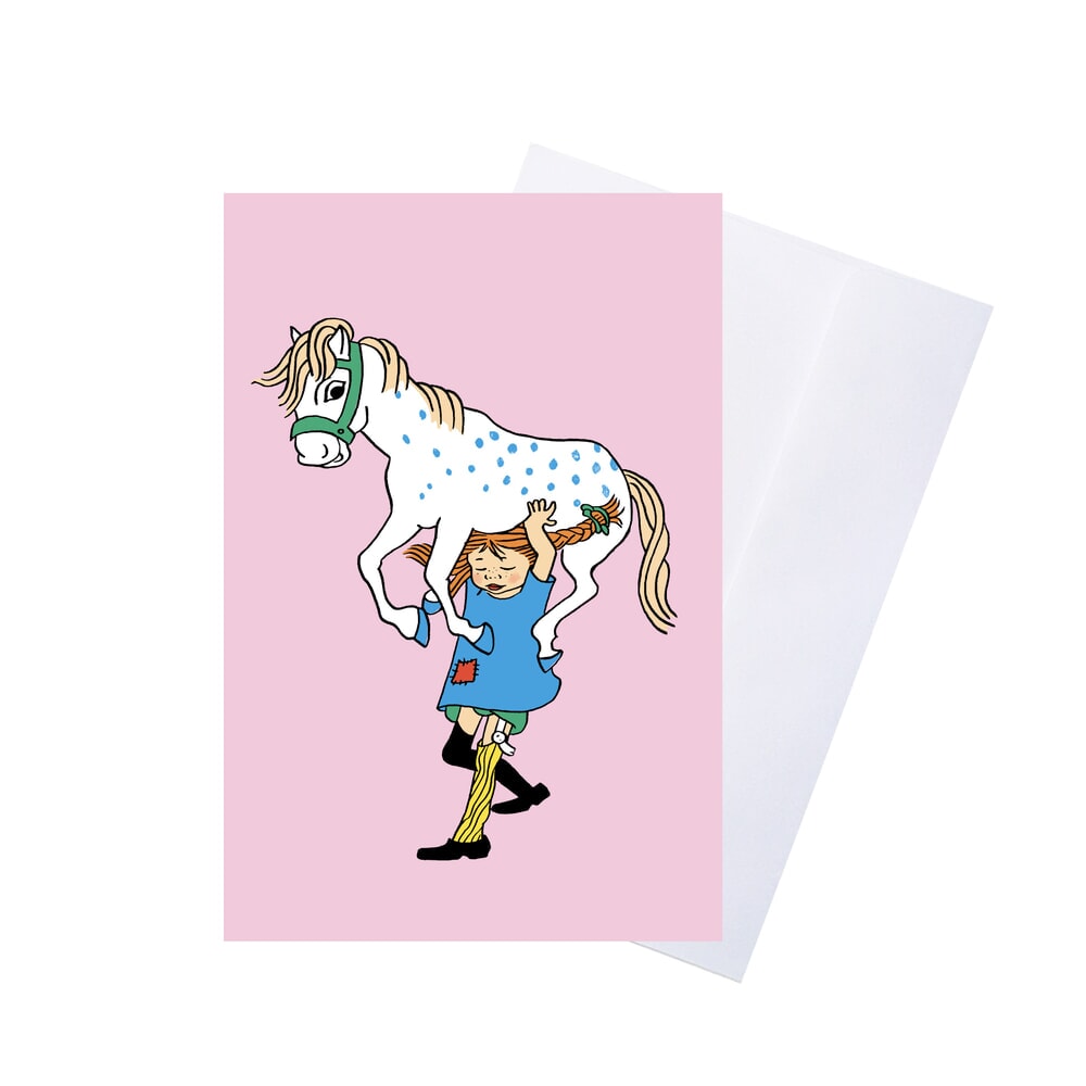 Barbo Toys Carte de voeux Pippi avec enveloppe - bleu (8617)