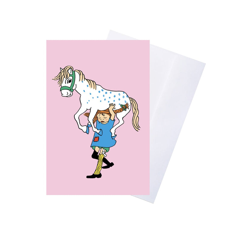 Barbo Toys Carte de voeux Pippi avec enveloppe - bleu (8617)
