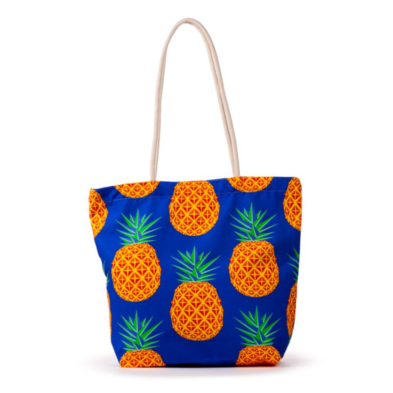 Sac de plage en toile à imprimé ananas