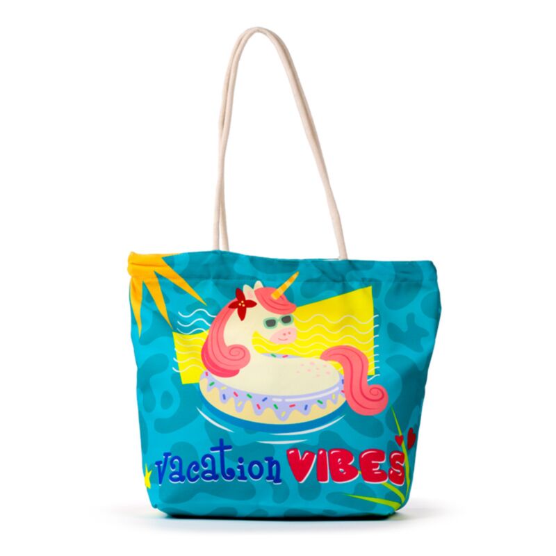 Holiday Vibes Sac de plage en toile Unicorn