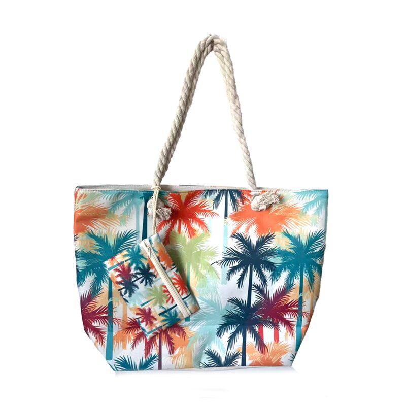 Sac de plage palmiers multicolores