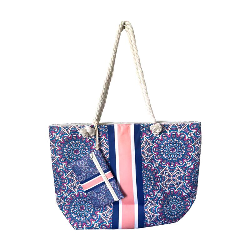 Sac de plage mandala bleu