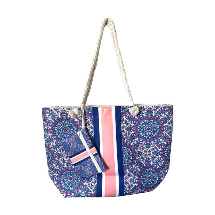 Sac de plage mandala bleu