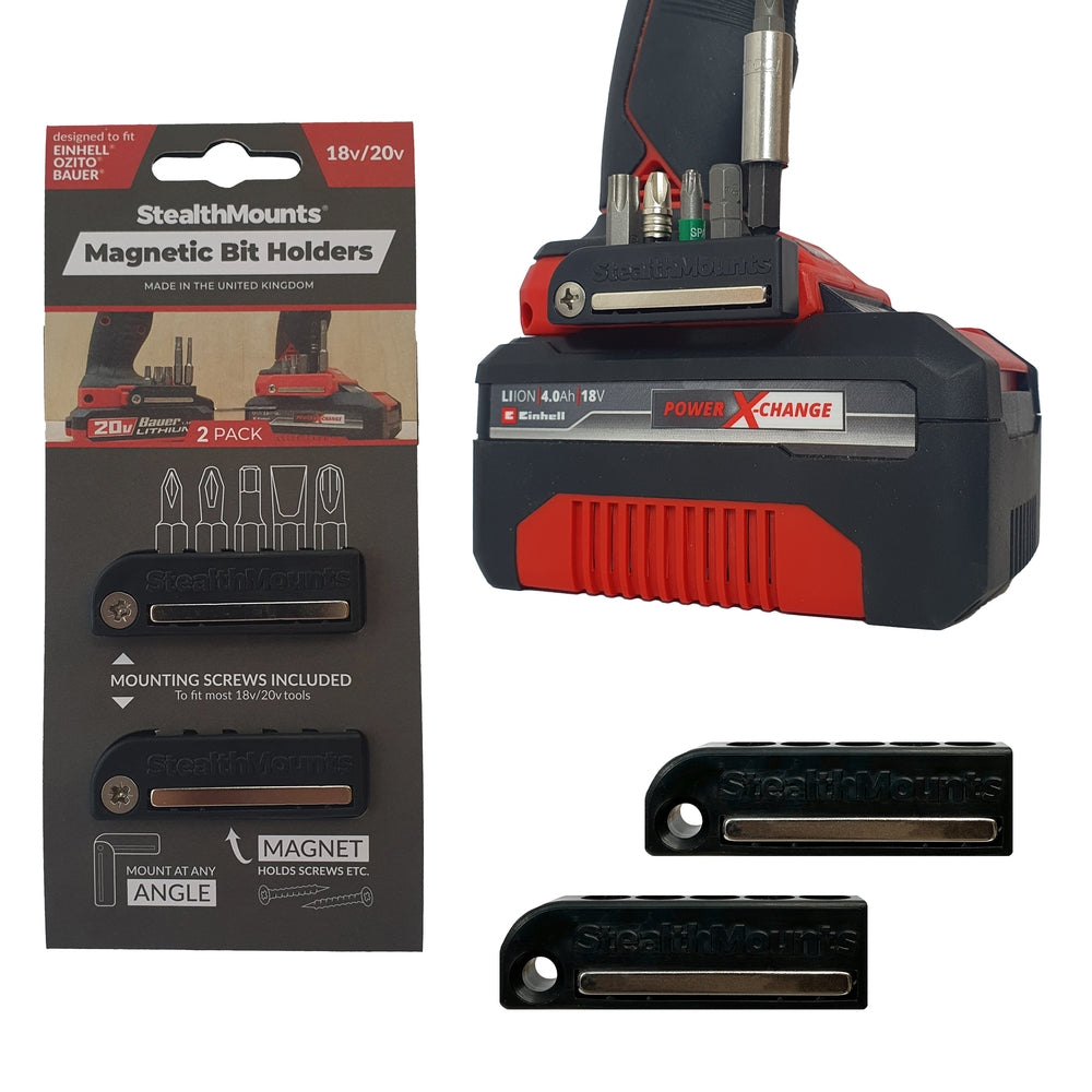 Porte-embout à montage furtif pour ozito einhell bauer | noir | 2 pièces - soutien-gorge-eob-blk-2