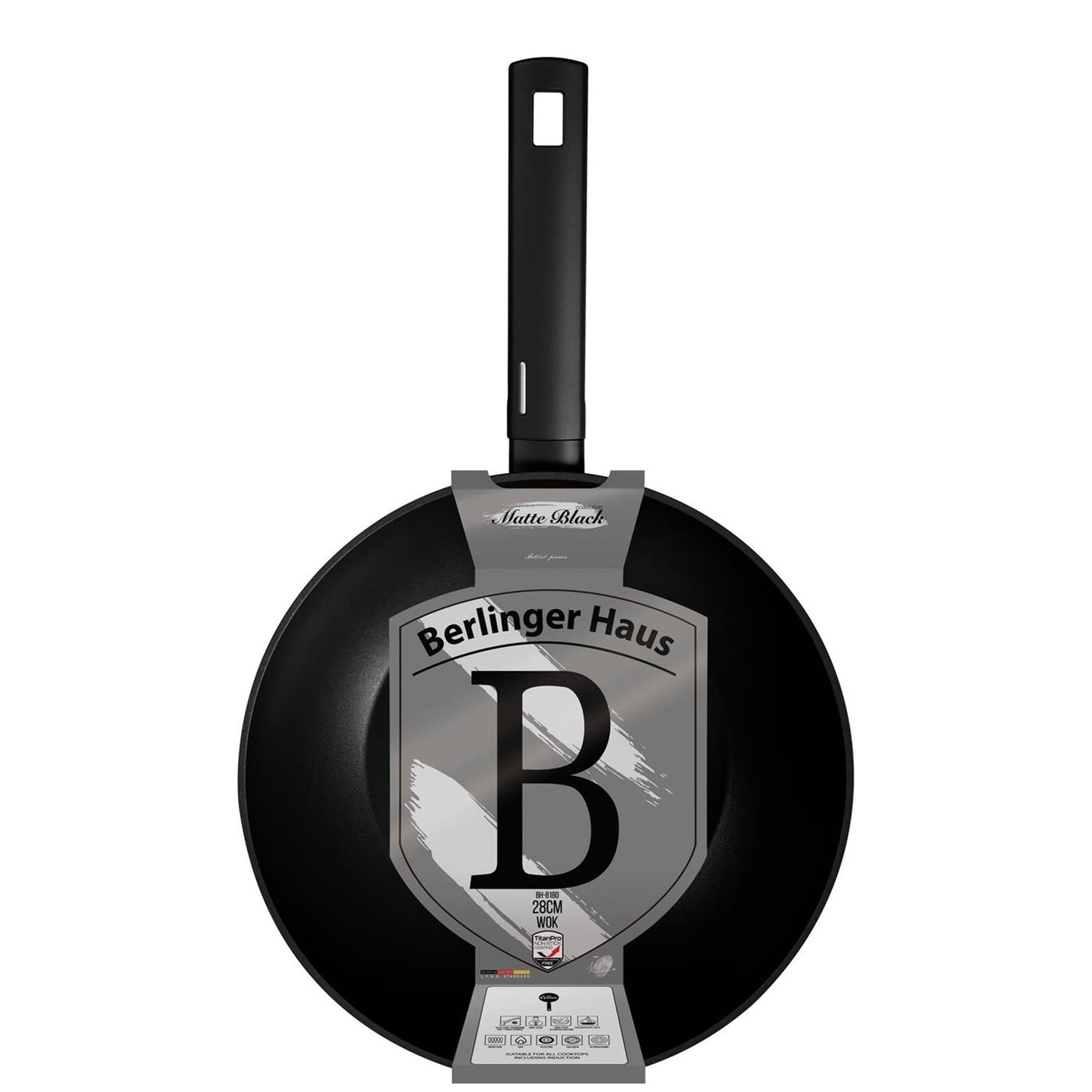 Poêle wok Berlingerhaus noir mat 28cm