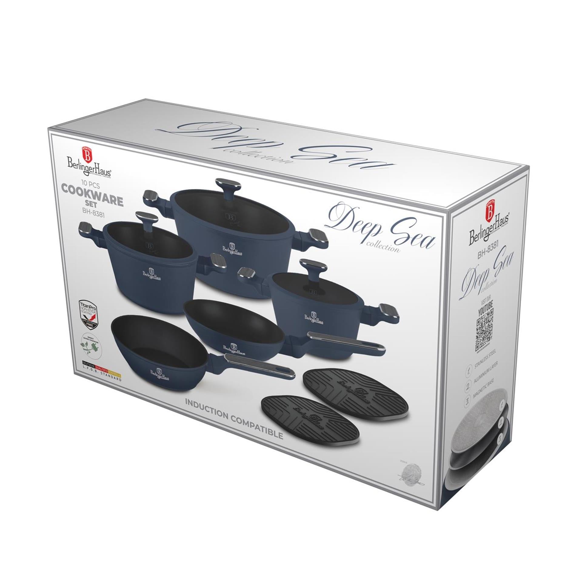 Berlingerhaus berlinger haus set de poêles en haute mer 10 pièces