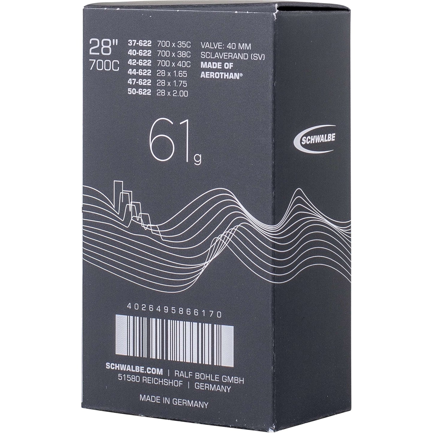 Tube intérieur de Schwalbe SV17E Aerothan 37 50-622 IB 40mm