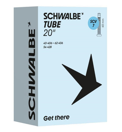 Tube intérieur de Schwalbe SCV7 20 pouces 40 62-406 Cliquez sur Valve 40 mm