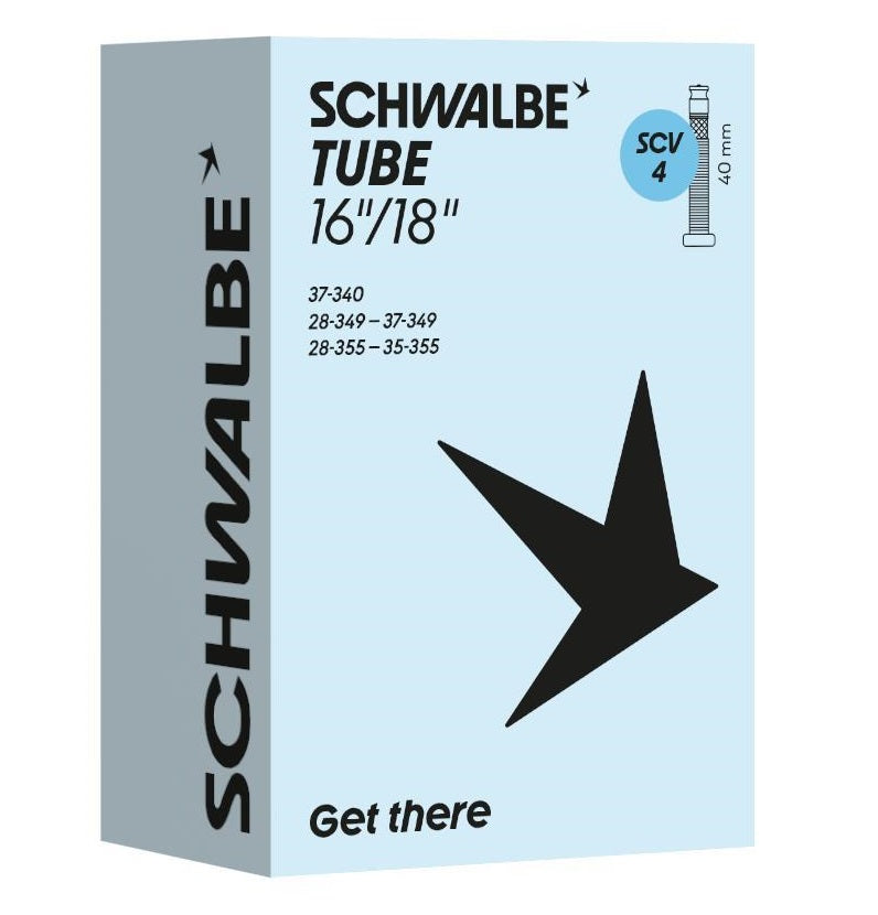 Tube intérieur de Schwalbe SCV4 16 18 pouces 28 37-340 355 Valve de clik 40 mm