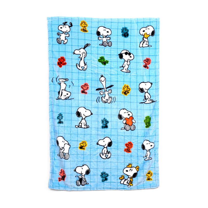 Blankeazzz Peanuts Snoopy Woodstock Couverture de voyage câline 2 en 1