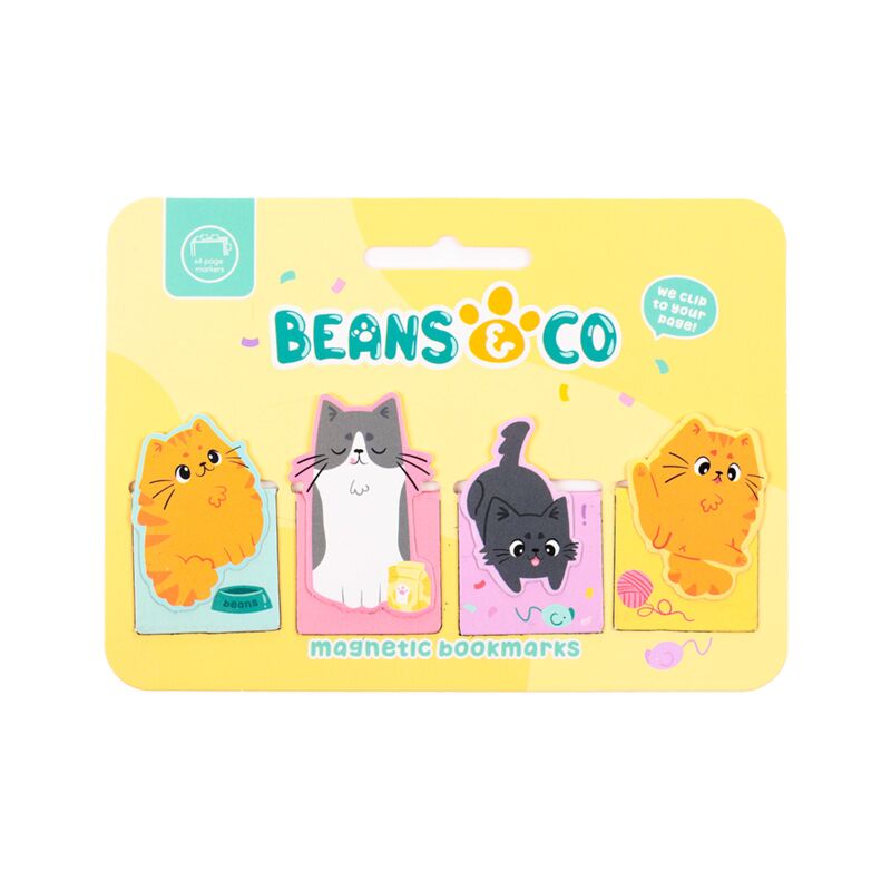 Ensemble de marque-pages magnétiques Beans Co Chats