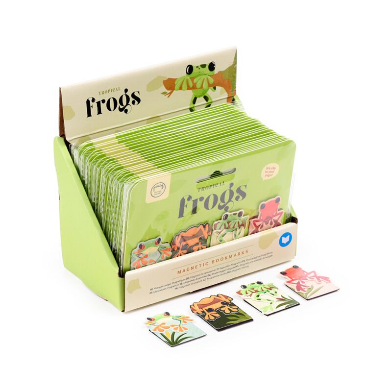 Ensemble de marque-pages magnétiques grenouilles tropicales