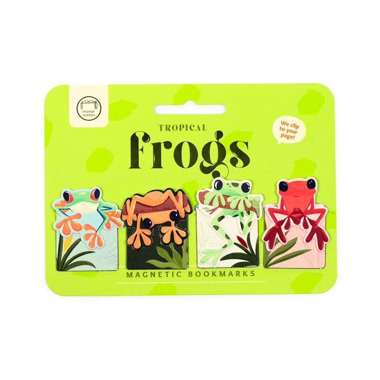 Ensemble de marque-pages magnétiques grenouilles tropicales