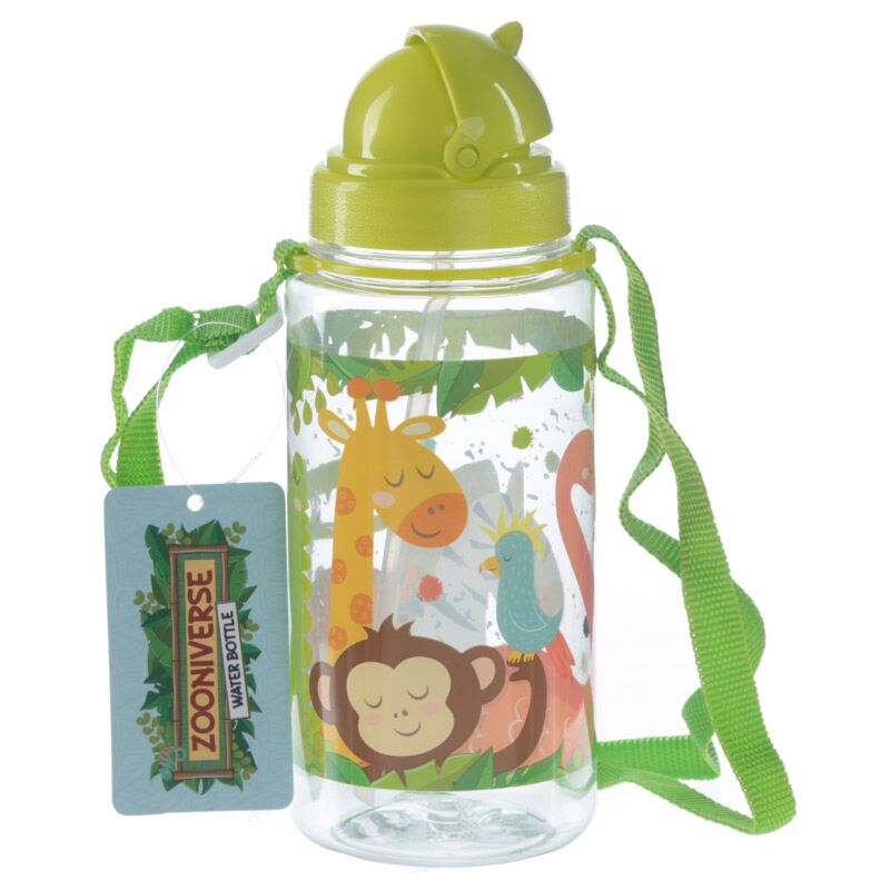 Zoo paille de bouteille d'eau pour enfants sans BPA durable 450 ml