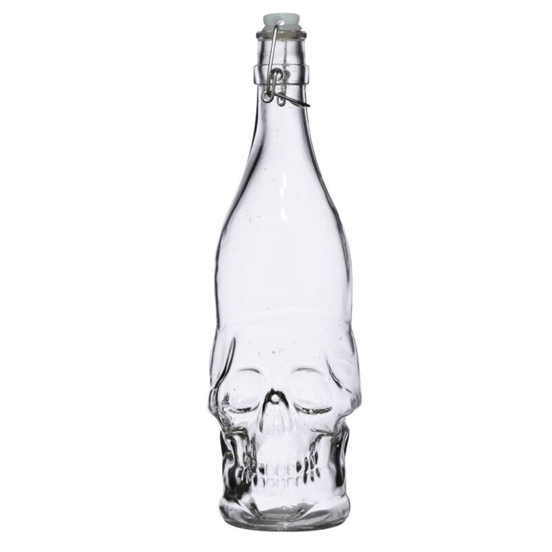 Bouteille d'eau en verre durable en forme de crâne 1000 ml de boissons froides