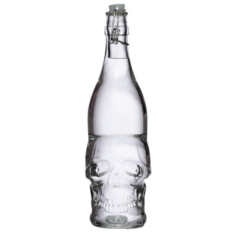 Bouteille d'eau en verre durable en forme de crâne 1000 ml de boissons froides