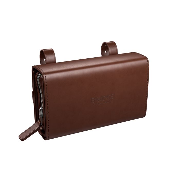 Brooks en forme de D - marron antique