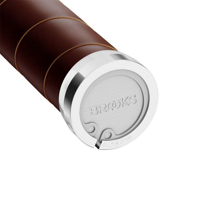 Poignées fines en cuir Brooks (100+130 mm) - marron antique