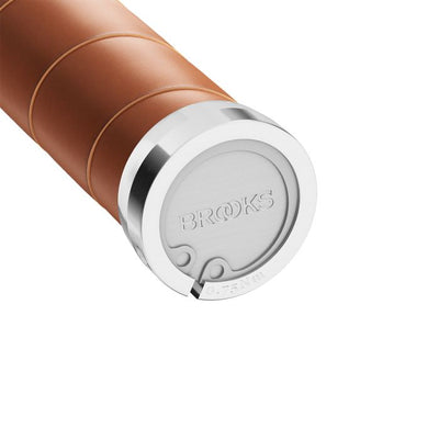Poignées fines en cuir Brooks (100+130 mm) - miel