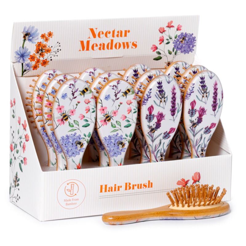 Nectar Meadows Floral 100% bambou Brusque à cheveux