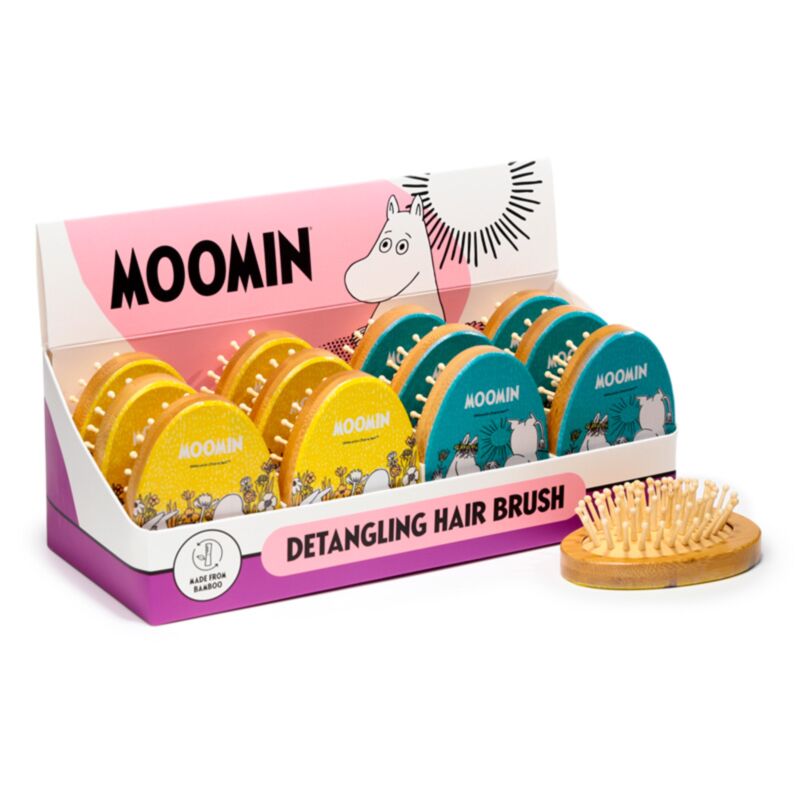 Brosse à cheveux en bambou en forme de moomin