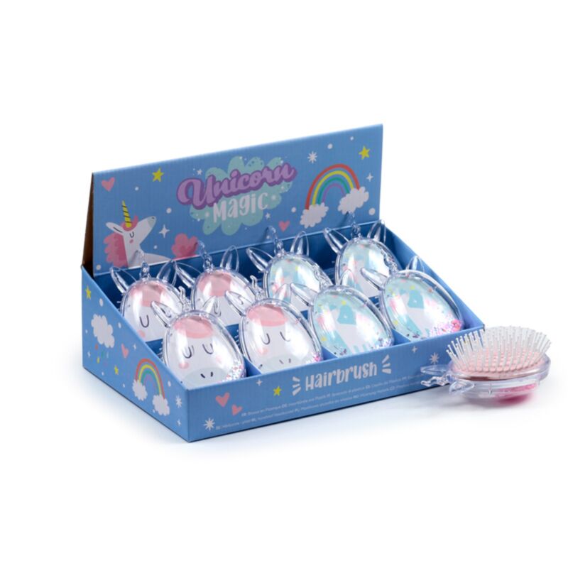 Brosse à cheveux à paillettes en forme de magie de la licorne