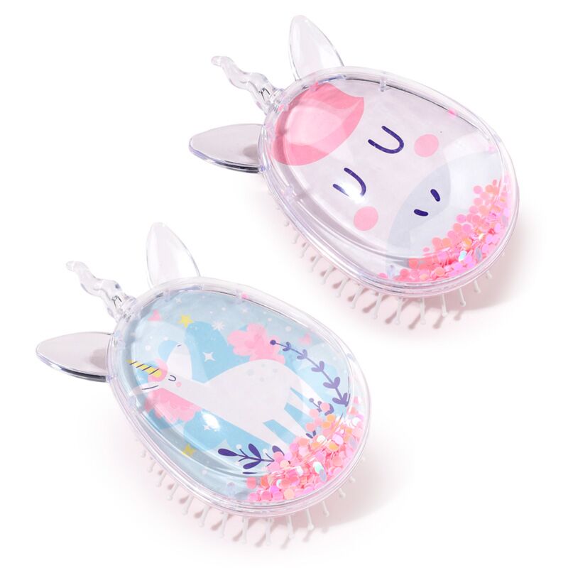 Brosse à cheveux à paillettes en forme de magie de la licorne