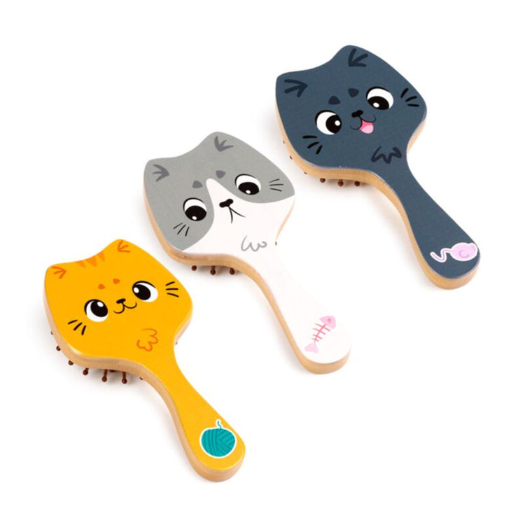 Brosse à cheveux en bambou Beans Co Chats