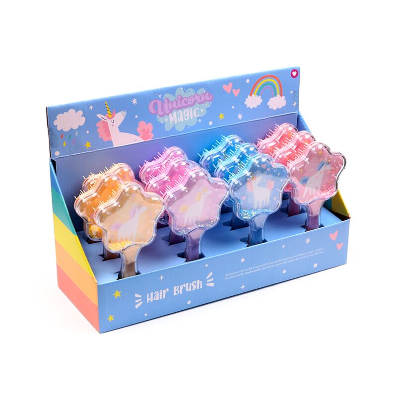 Brosse à cheveux licorne étoile magique à paillettes